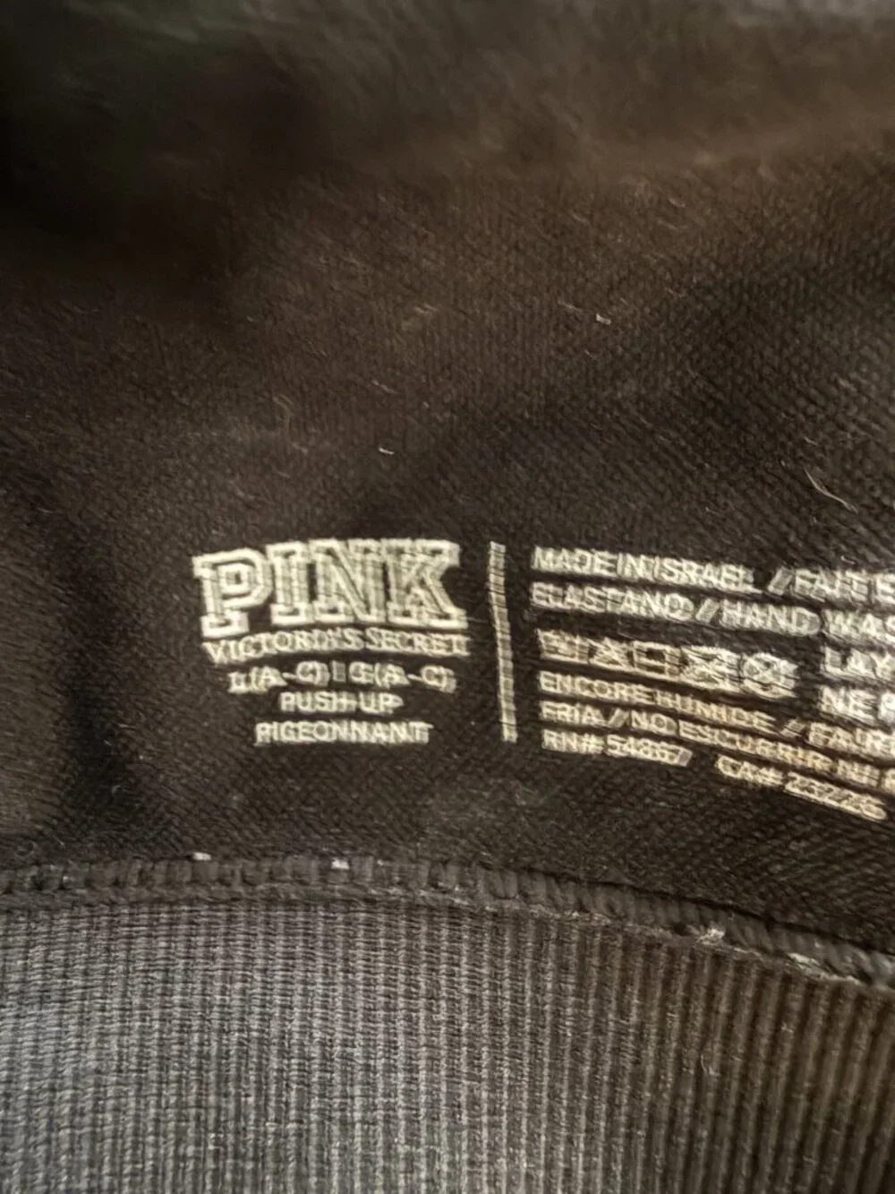 PINK Victoria's Secret Black Mesh Push Up Sports Bra